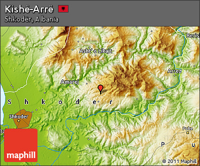 Physical Map of Kishë-Arrë