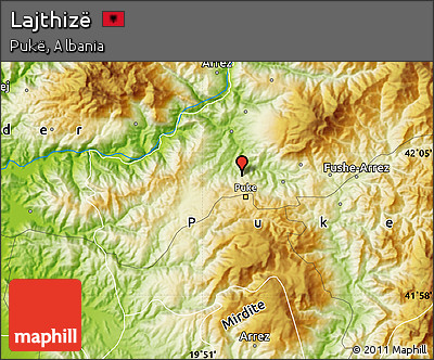 Physical Map of Lajthizë
