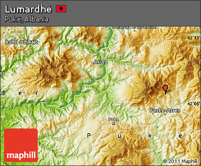 Physical Map of Lumardhë