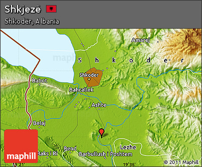 Physical Map of Shkjezë