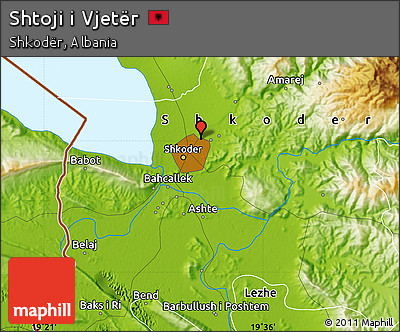 Physical Map of Shtoji I Vjetër