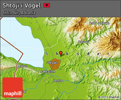Physical Map of Shtoji I Vogël