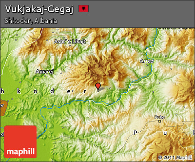 Physical Map of Vukjakaj-Gegaj