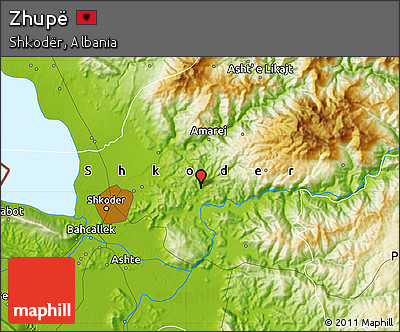 Physical Map of Zhupë
