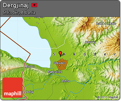 Physical Map of Dergjinaj