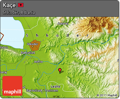 Physical Map of Kaçë