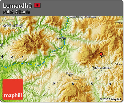 Physical Map of Lumardhë