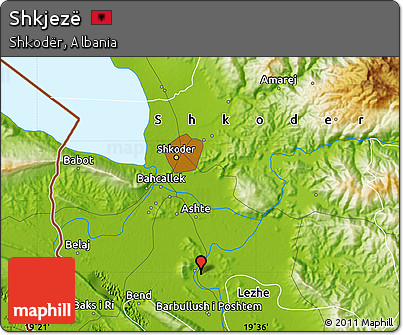Physical Map of Shkjezë