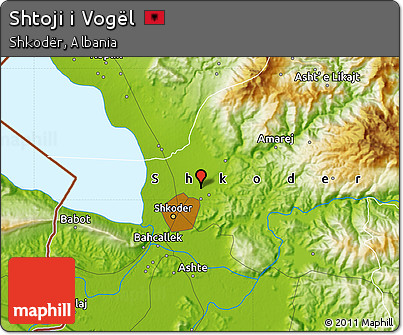Physical Map of Shtoji I Vogël