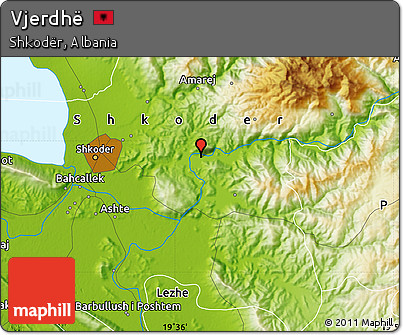Physical Map of Vjerdhë