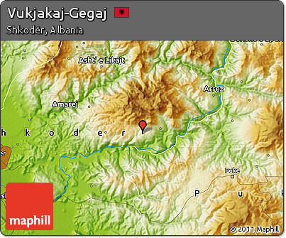 Physical Map of Vukjakaj-Gegaj