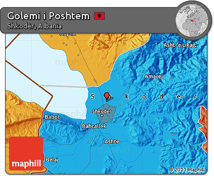 Political Map of Golemi I Poshtëm