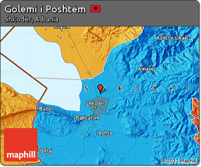 Political Map of Golemi I Poshtëm