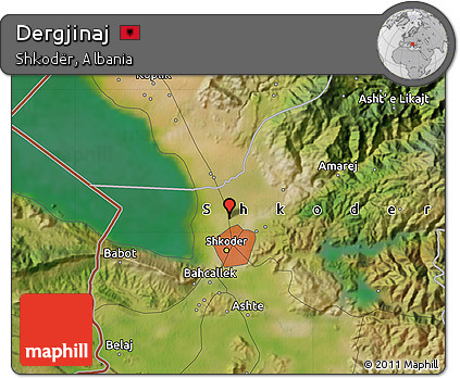 Satellite Map of Dergjinaj