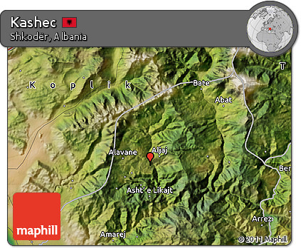 Satellite Map of Kashec