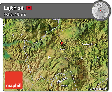 Satellite Map of Lajthizë