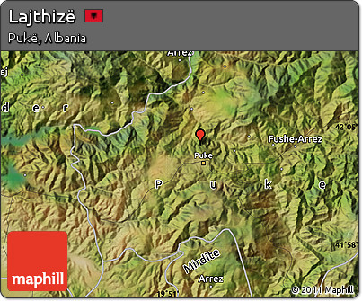Satellite Map of Lajthizë