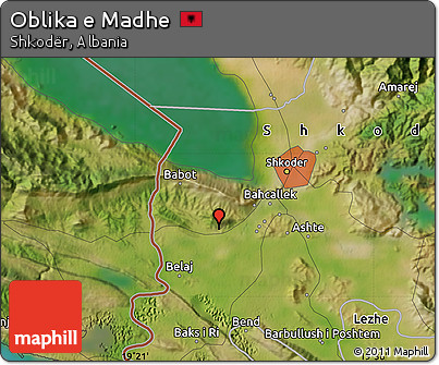 Satellite Map of Oblika E Madhe