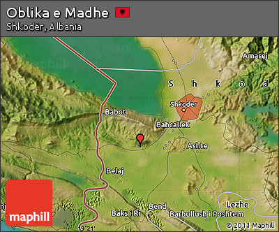 Satellite Map of Oblika E Madhe