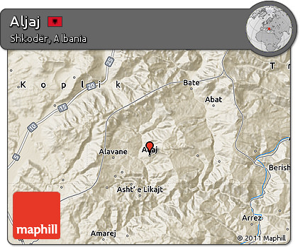 Shaded Relief Map of Aljaj