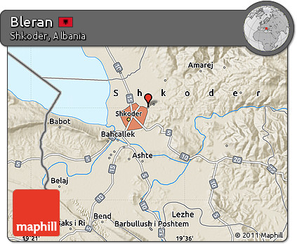 Shaded Relief Map of Bleran