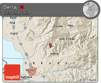 Shaded Relief Map of Derraj