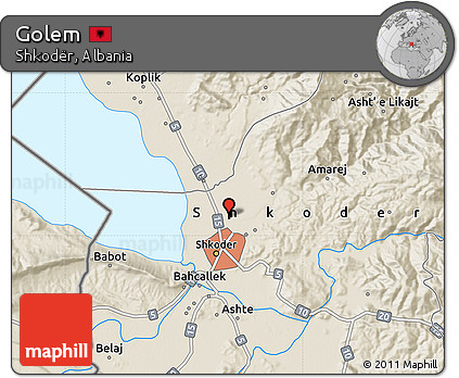 Shaded Relief Map of Golem