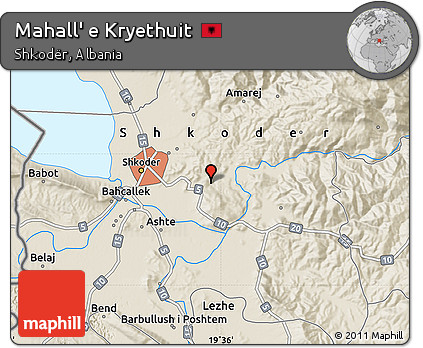 Shaded Relief Map of Mahall' E Kryethuit