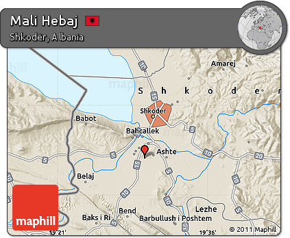 Shaded Relief Map of Mali Hebaj