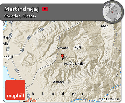 Shaded Relief Map of Martindrejaj