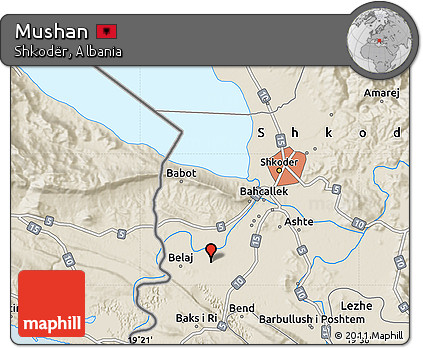 Shaded Relief Map of Mushan