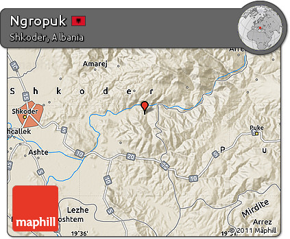 Shaded Relief Map of Ngropuk
