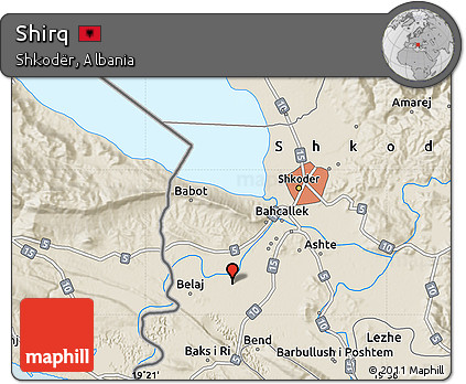 Shaded Relief Map of Shirq