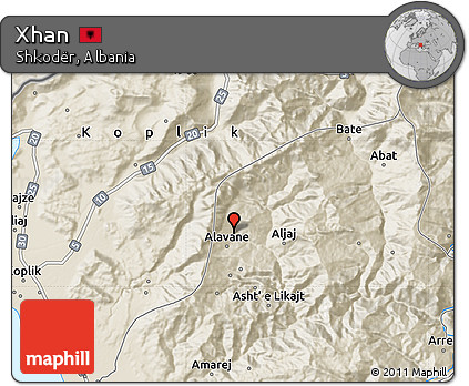 Shaded Relief Map of Xhan
