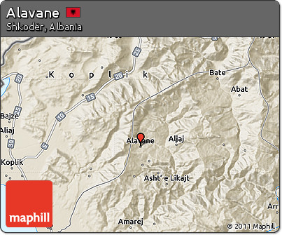 Shaded Relief Map of Alavane