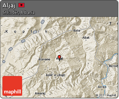 Shaded Relief Map of Aljaj