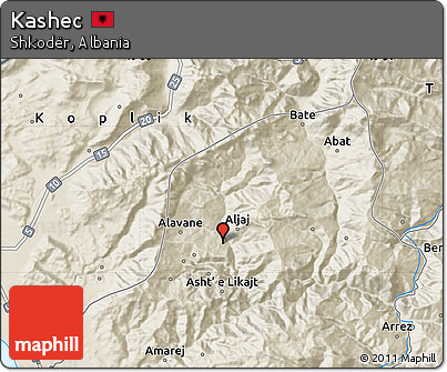 Shaded Relief Map of Kashec