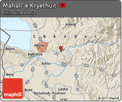 Shaded Relief Map of Mahall' E Kryethuit