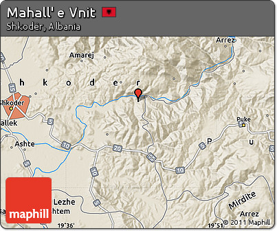Shaded Relief Map of Mahall' E Vnit