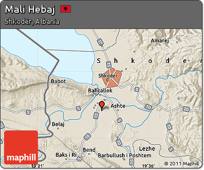 Shaded Relief Map of Mali Hebaj