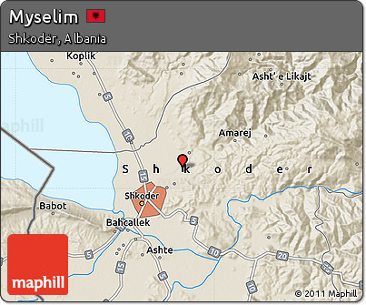 Shaded Relief Map of Myselim