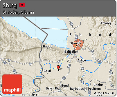 Shaded Relief Map of Shirq