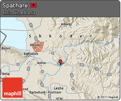 Shaded Relief Map of Spatharë