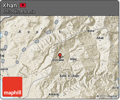 Shaded Relief Map of Xhan