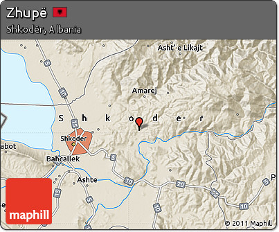 Shaded Relief Map of Zhupë