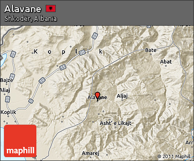 Shaded Relief Map of Alavane