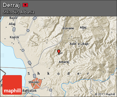 Shaded Relief Map of Derraj