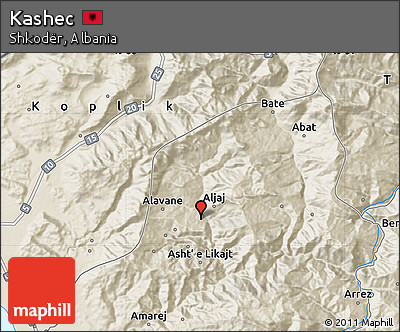 Shaded Relief Map of Kashec