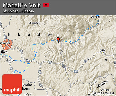 Shaded Relief Map of Mahall' E Vnit