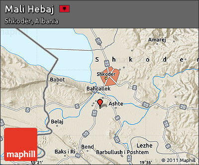 Shaded Relief Map of Mali Hebaj